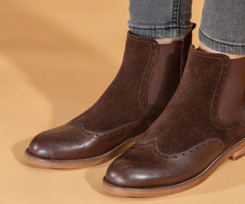 Indira Chelsea Booties Ankellängd - Brun-svinskinn