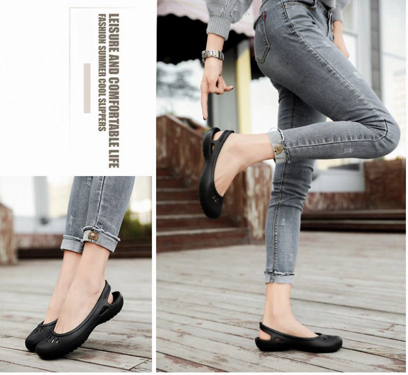 Iza Slip-on Flat Andas Sommarsvarta Skor För Kvinnor - Svart