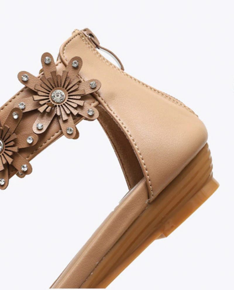 Janina Ankelrem För Kvinnor Platt Romersk Sandal - Brun