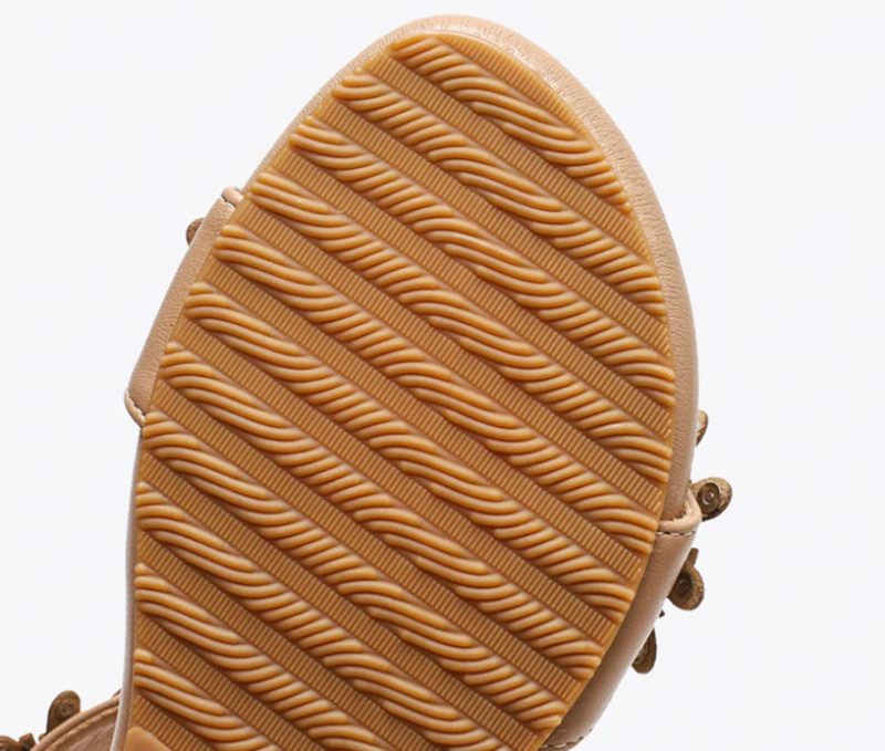 Janina Ankelrem För Kvinnor Platt Romersk Sandal - Brun