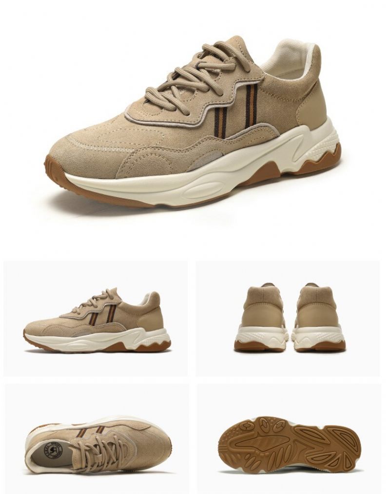 Jeff Sneakers I Mocka För Män - Beige