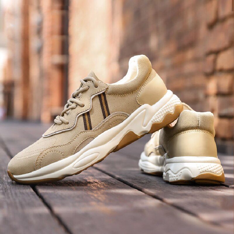 Jeff Sneakers I Mocka För Män - Beige