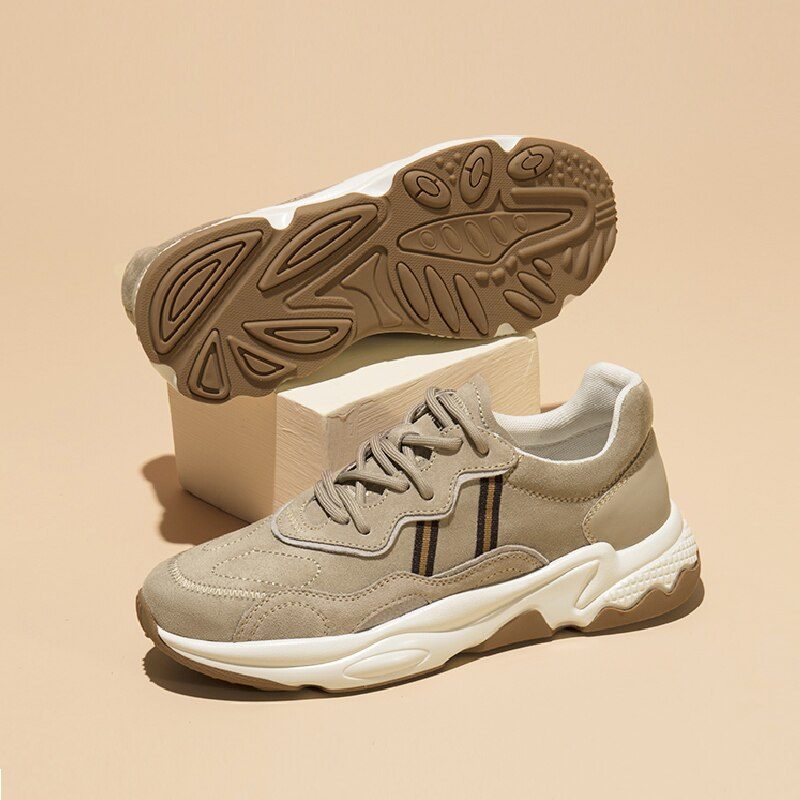 Jeff Sneakers I Mocka För Män - Beige