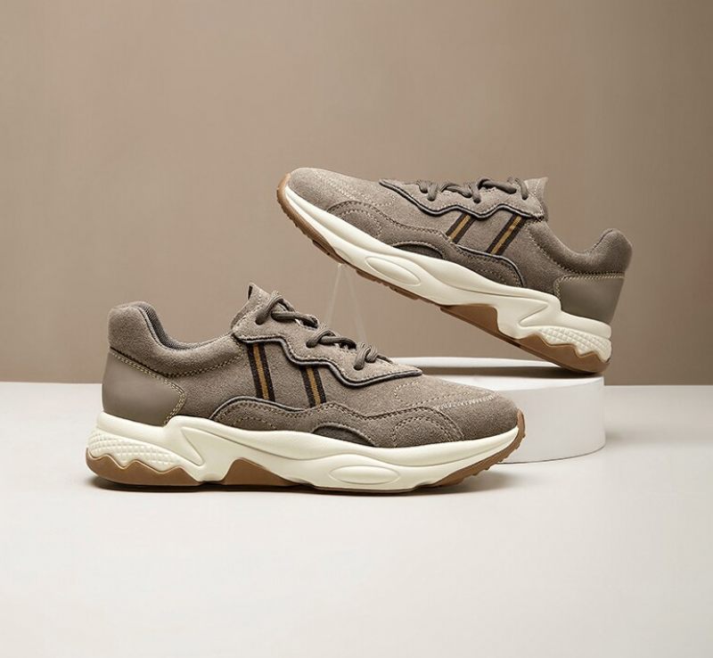 Jeff Sneakers I Mocka För Män - Beige