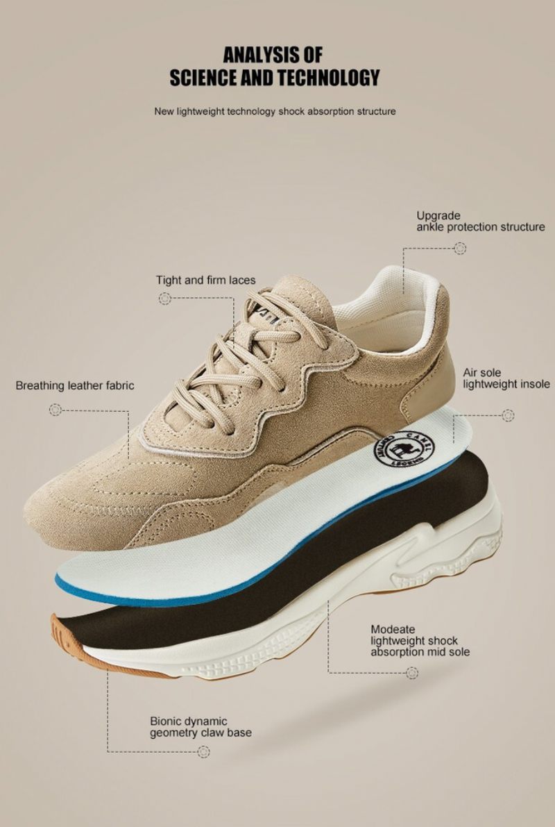 Jeff Sneakers I Mocka För Män - Beige