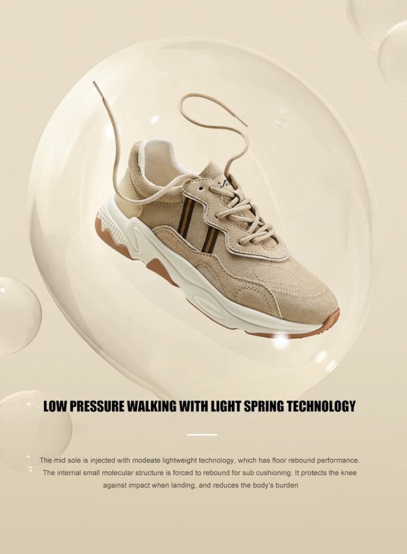 Jeff Sneakers I Mocka För Män - Beige