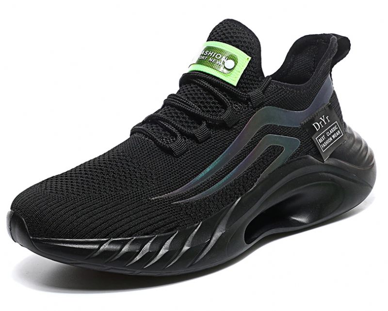 Jersey Löparsneakers För Män - Svart