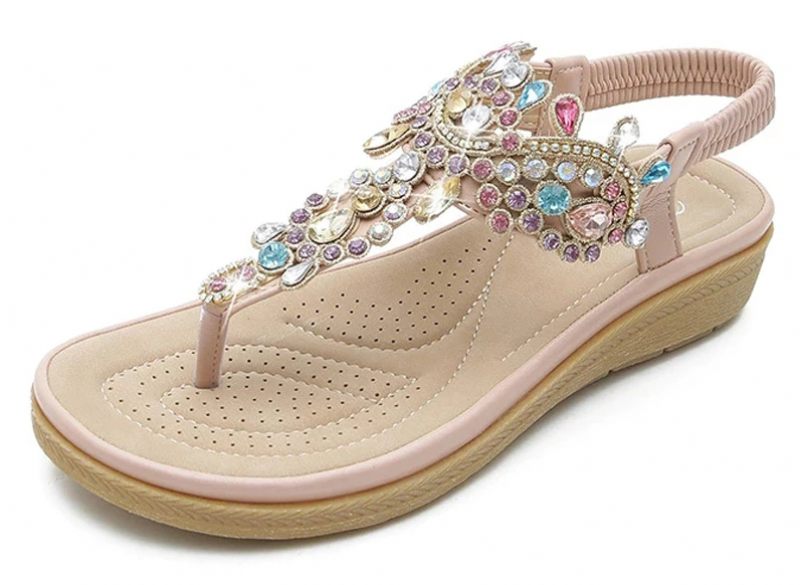 Julia Casual Sandal För Kvinnor Med Strass - Rosa