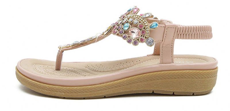 Julia Casual Sandal För Kvinnor Med Strass - Rosa