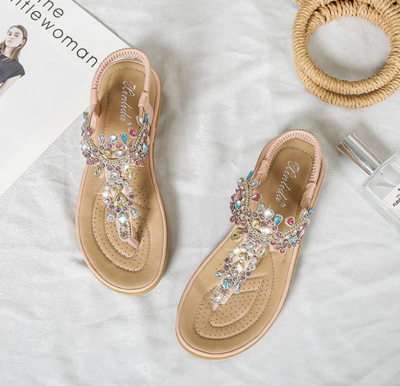 Julia Casual Sandal För Kvinnor Med Strass - Rosa