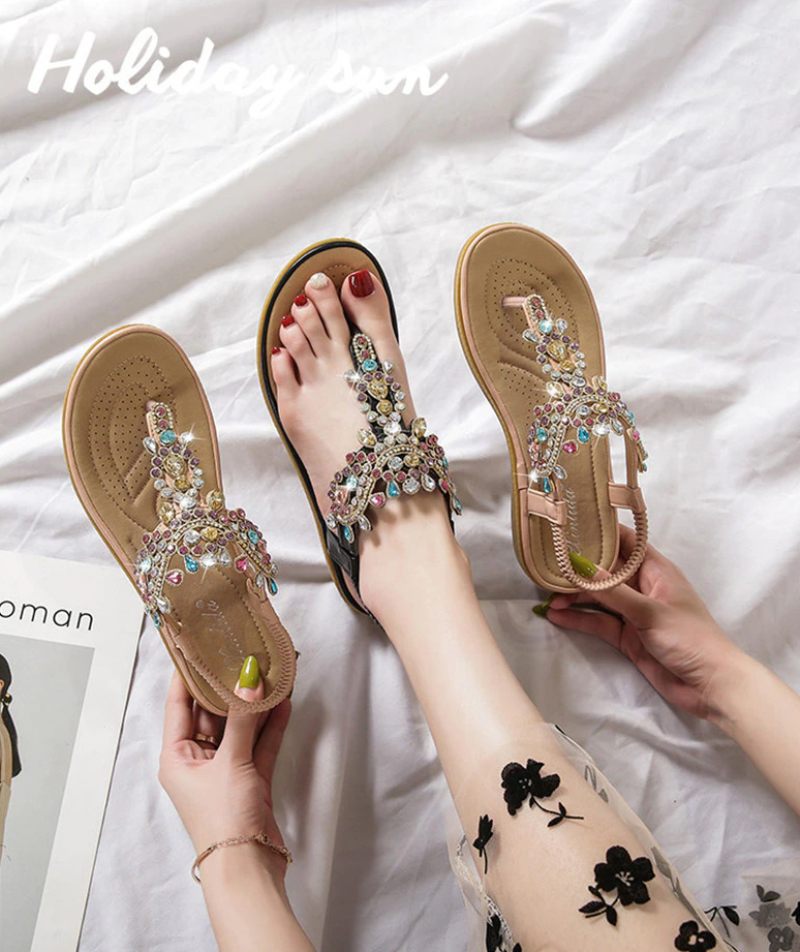 Julia Casual Sandal För Kvinnor Med Strass - Rosa