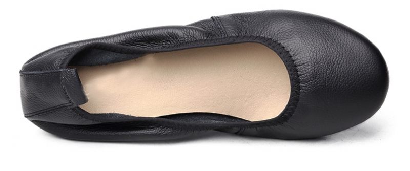 Julia Platta Ballerinaskor I Läder För Kvinnor - Svart