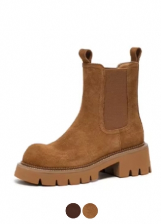 Kai Kvinnors Cow Mocka Chelsea Elastic Band Boots
