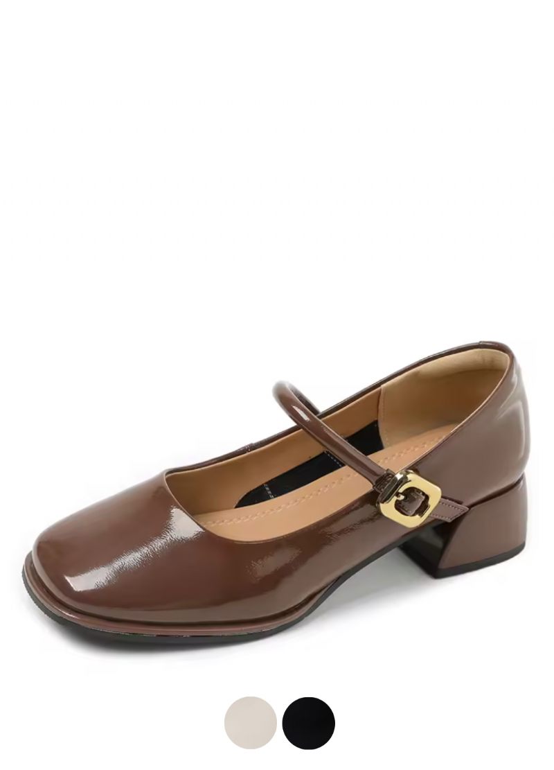 Kamila Kvinnors Rund Toe Lackläder Pumps