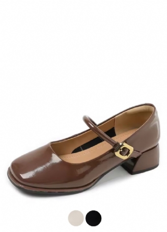 Kamila Kvinnors Rund Toe Lackläder Pumps