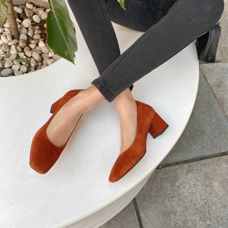 Kendra Kvinnors Square Toe Mocka Pumps Skor - Svart