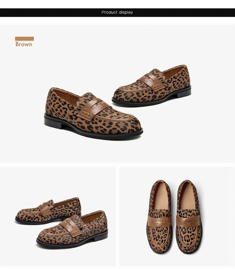 Keny Dam Leather Flats Loafers - Brun