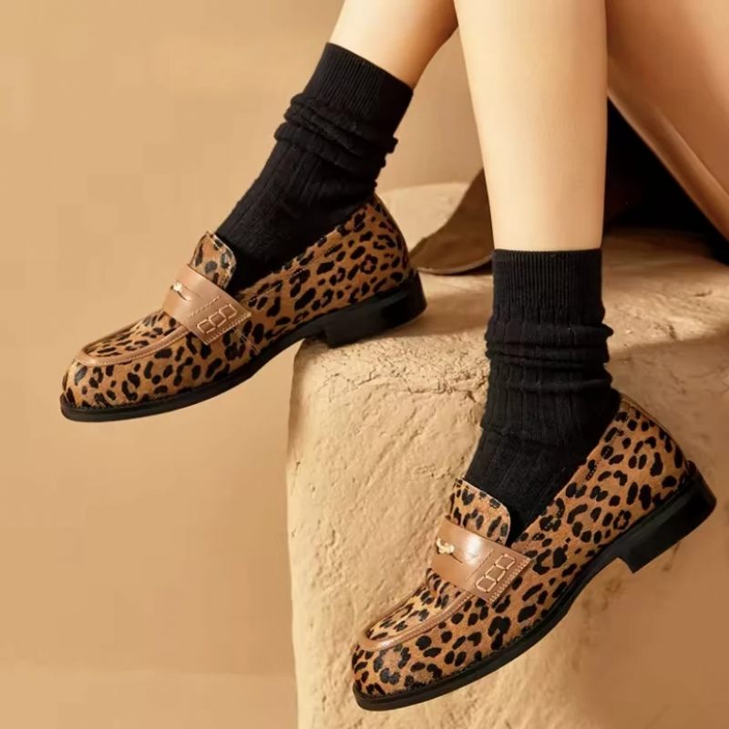 Keny Dam Leather Flats Loafers - Brun