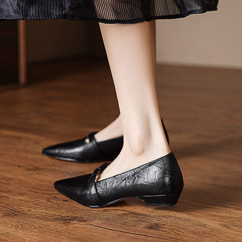 Kiara Dam Flats Spetsiga Casual Pumps - Svart
