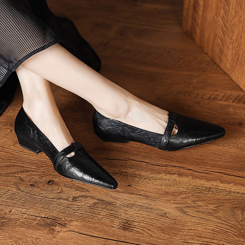 Kiara Dam Flats Spetsiga Casual Pumps - Svart