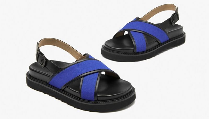 Kim Sandal I Läderplattform För Kvinnor - Blå