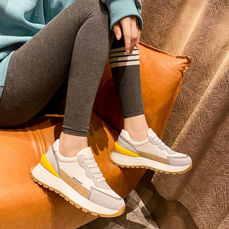 Koby Sneaker I Platt Läder För Kvinnor - Vit