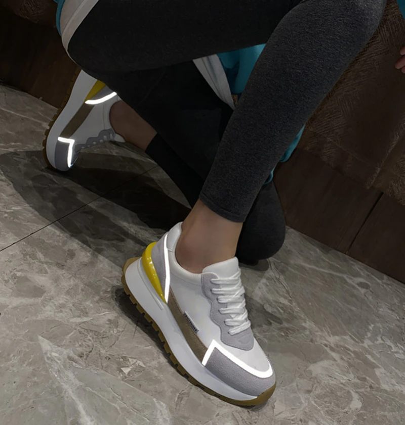 Koby Sneaker I Platt Läder För Kvinnor - Vit