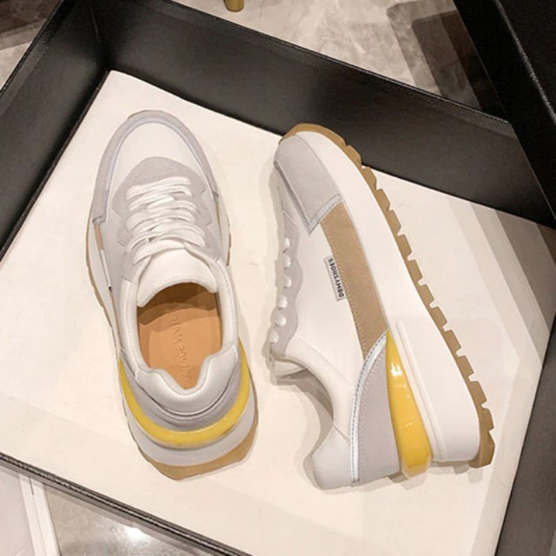 Koby Sneaker I Platt Läder För Kvinnor - Vit