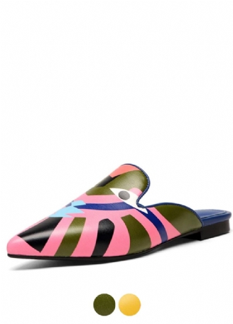 Koky Damtryckta Smal Toe Mules Skor