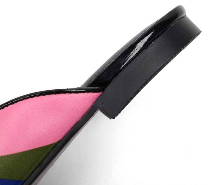 Koky Damtryckta Smal Toe Mules Skor - Rosa