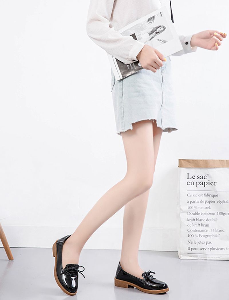 Kymi Casual Leather Loafer Skor För Kvinnor - Beige