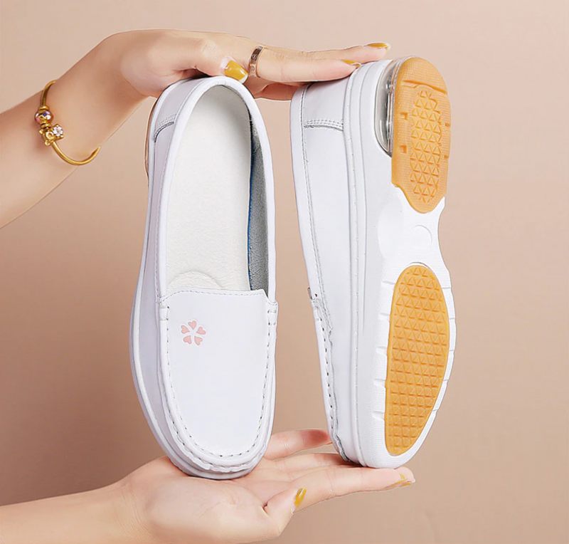 Lacy Dam Kvalitets Slip-on Flat Loafer Skor - Grå