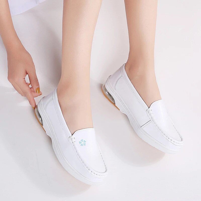 Lacy Dam Kvalitets Slip-on Flat Loafer Skor - Grå