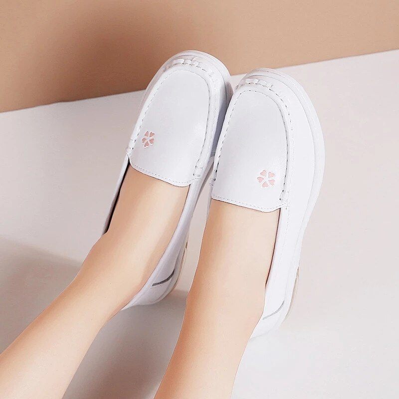 Lacy Dam Kvalitets Slip-on Flat Loafer Skor - Grå