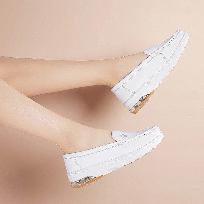 Lacy Dam Kvalitets Slip-on Flat Loafer Skor - Grå