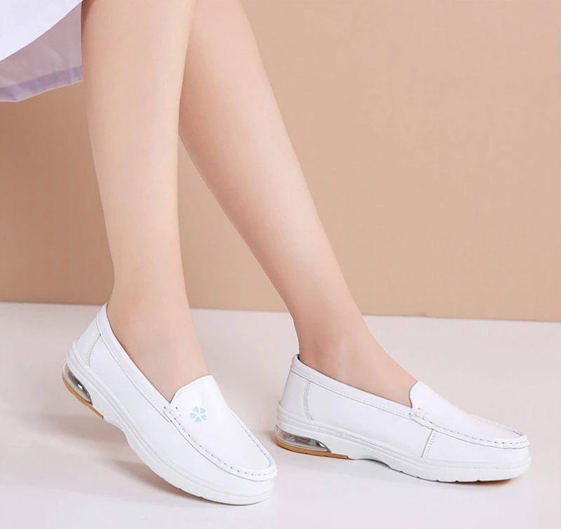 Lacy Dam Kvalitets Slip-on Flat Loafer Skor - Grå