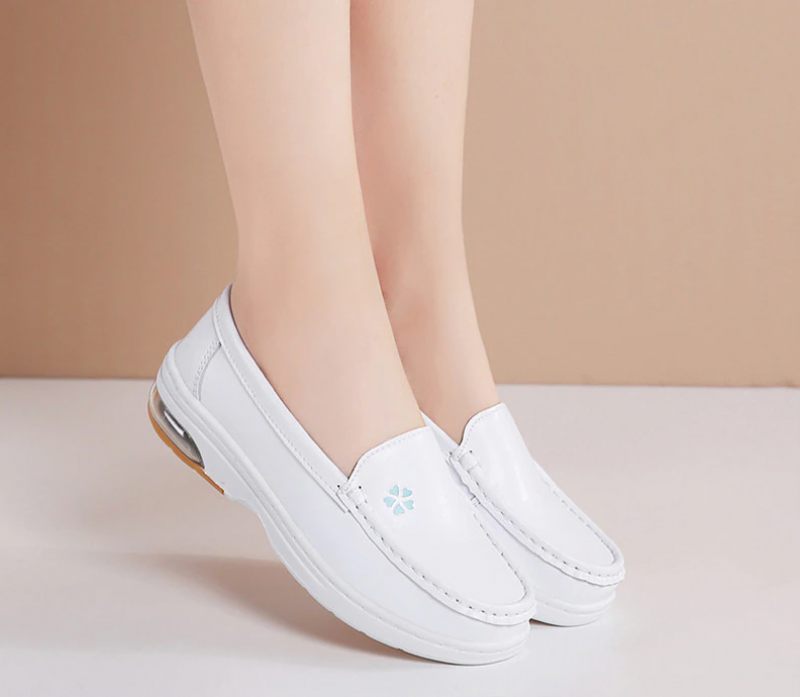Lacy Dam Kvalitets Slip-on Flat Loafer Skor - Grå