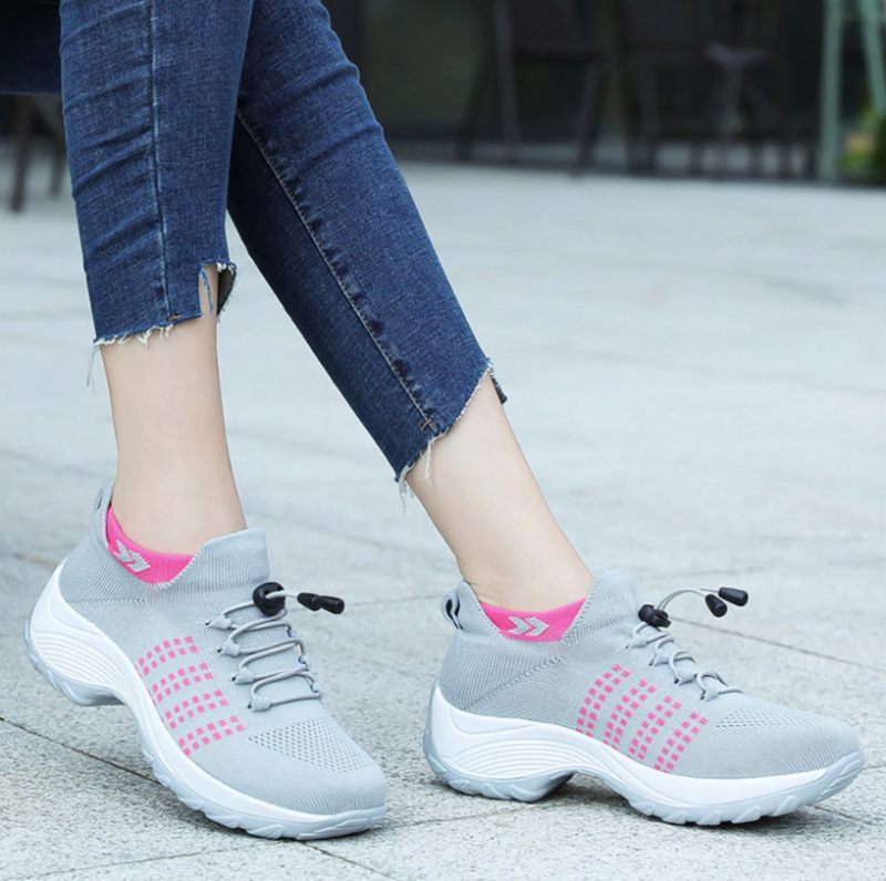 Lain Sneaker För Kvinnor - Grå