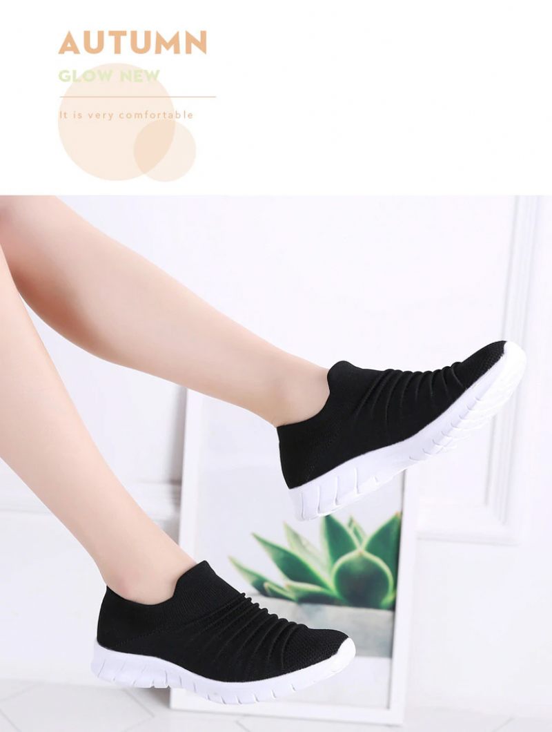 Lanet Damer Andas Bekväma Slip-on Loafers Svarta Skor - Svart