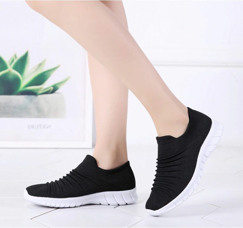 Lanet Damer Andas Bekväma Slip-on Loafers Svarta Skor - Svart