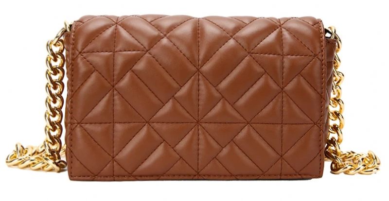 Latty Minimalistisk Quilted Flap Handväska För Kvinnor - Brun