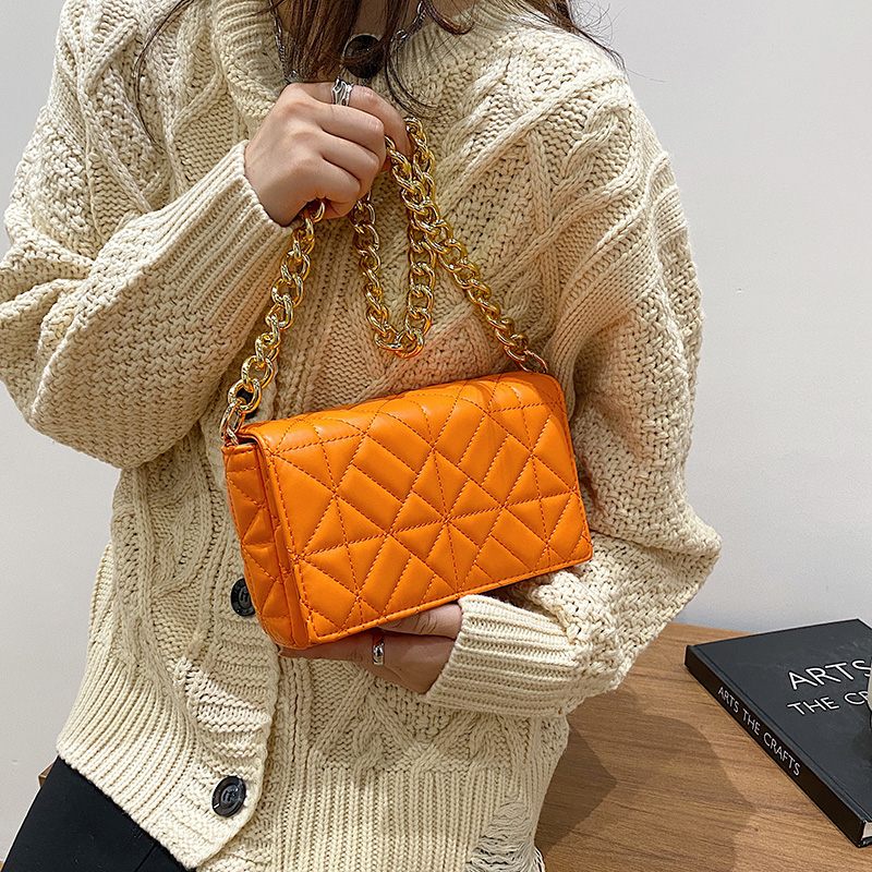 Latty Minimalistisk Quilted Flap Handväska För Kvinnor - Brun