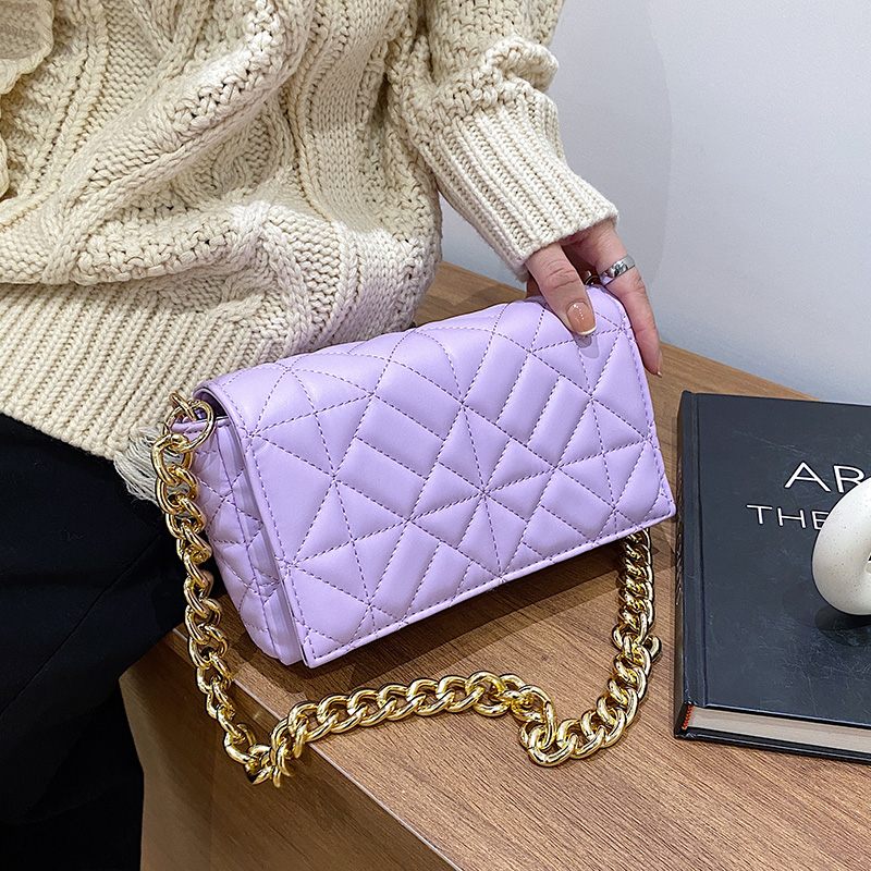 Latty Minimalistisk Quilted Flap Handväska För Kvinnor - Brun