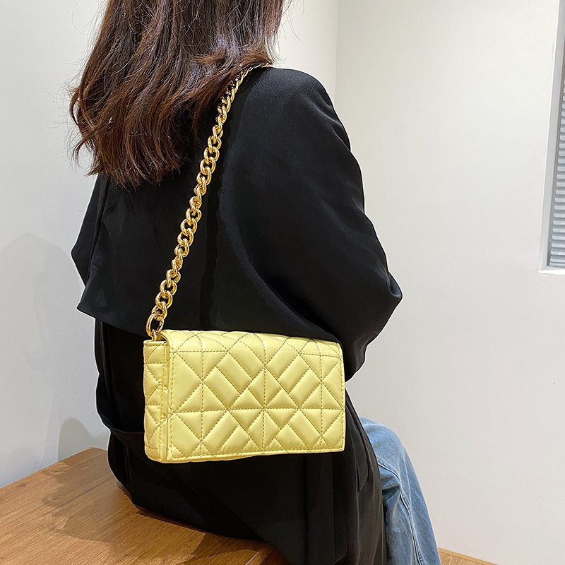Latty Minimalistisk Quilted Flap Handväska För Kvinnor - Brun