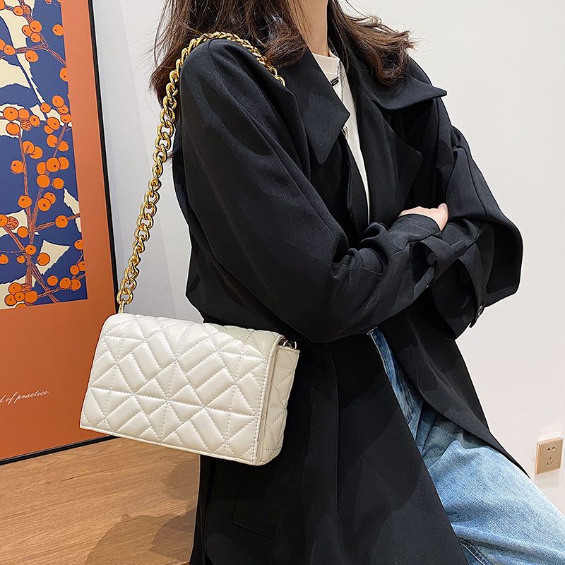 Latty Minimalistisk Quilted Flap Handväska För Kvinnor - Brun