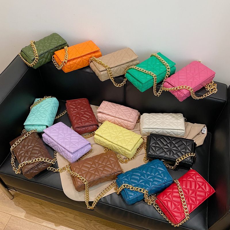 Latty Minimalistisk Quilted Flap Handväska För Kvinnor - Brun