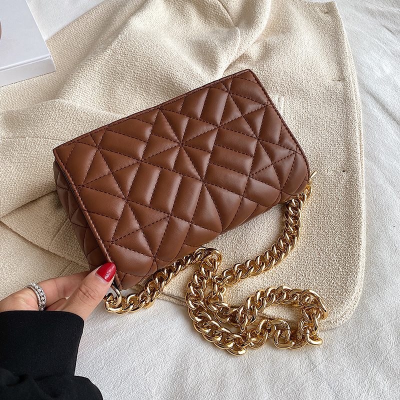 Latty Minimalistisk Quilted Flap Handväska För Kvinnor - Brun