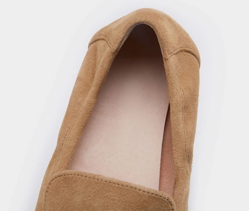 Laura Platta Läder Loaferskor För Kvinnor - Aprikos