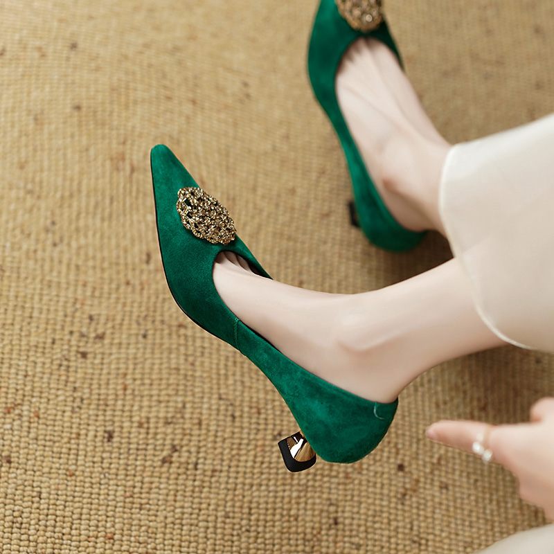 Lauren Klänning Pumps För Spetsad Tå För Kvinnor - Grön