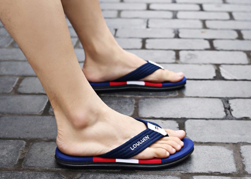 Lazan Utomhus Flip Flops För Män - Marinblå